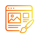 Website design icon representing custom web design, responsive layouts, user experience, and professional website creation.