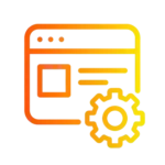 Website management icon representing ongoing website maintenance, updates, security monitoring, backups, and technical support.